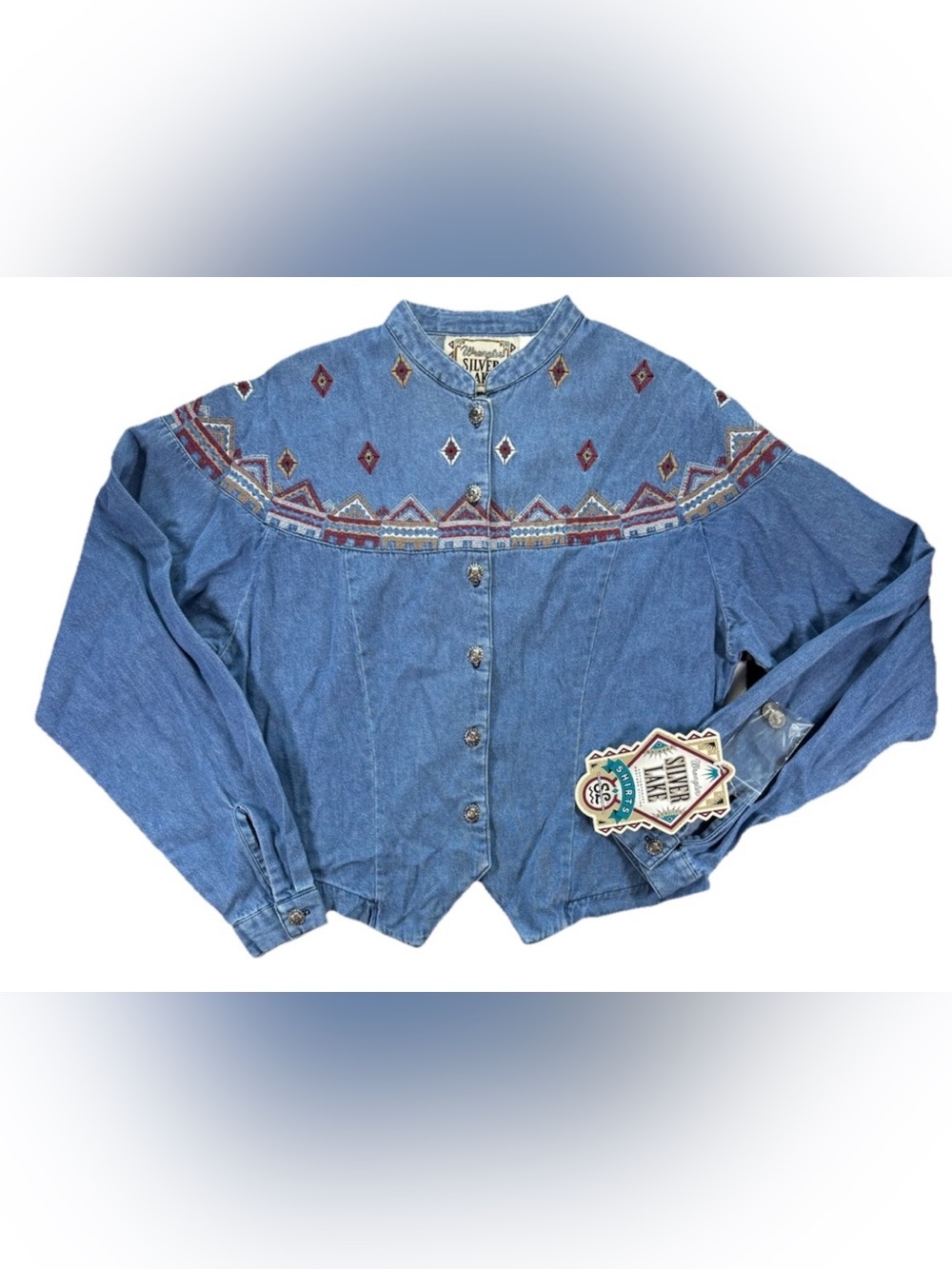 Vintage Wrangler Silverlake Embroidered Button Up Blouse NEW NWT Women's Medium